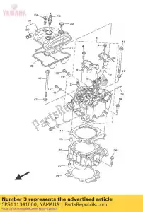 yamaha 5PS111341000 guia, válvula 2 - Lado inferior