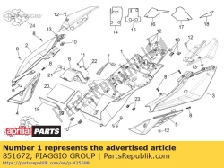 Aprilia 851672, Compartimento de la silla de montar, OEM: Aprilia 851672