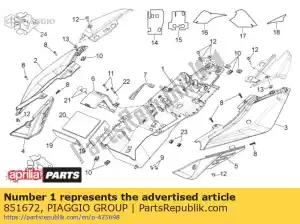 Piaggio Group 851672 compartiment de selle - La partie au fond