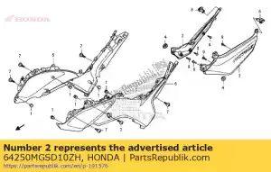 Honda 64250MGSD10ZH conjunto de capa, r. abrigo lateral - Lado inferior