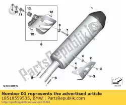 Here you can order the rear muffler from BMW, with part number 18518559535: