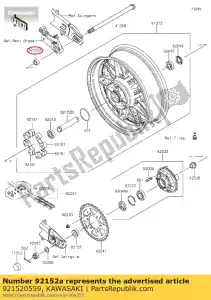 kawasaki 921520559 kraag, rechts as, rechts, l = 16,4 zr750 - Onderkant