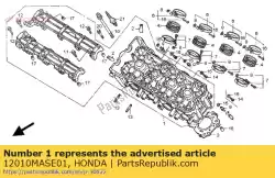 hoofdassemblage, cilinder van Honda, met onderdeel nummer 12010MASE01, bestel je hier online: