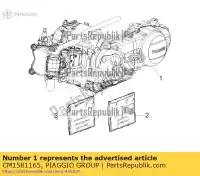 CM1581165, Piaggio Group, moteur 125 4t 4v e3 ie vespa gts zapm45300, zapm45301 125 2009 2016, Nouveau