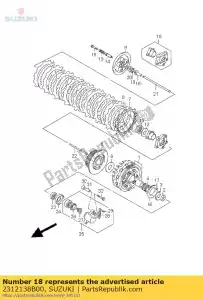 Suzuki 2312138B00 piece,clutch pu - Bottom side