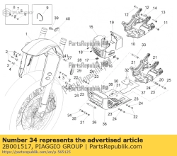 Aprilia 2B001517, Spacer, OEM: Aprilia 2B001517