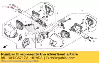 88110MJG671ZA, Honda, mirror assy., r. back *nha86m* (nha86m mat ballistic black metallic) honda gl 1800 2013, New