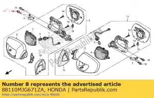 honda 88110MJG671ZA spiegel ass., r. terug * nha86m * (nha86m mat ballistisch zwart metallic) - Onderkant