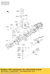 Aqui você pode pedir o anel de retenção, 8 mm em Kawasaki , com o número da peça 482J8000: