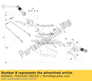 Piaggio Group 666965 grip. l.h. - Bottom side