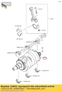 kawasaki 130310149 krukas-comp kle650cbf - Onderkant