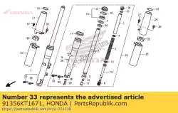 Aqui você pode pedir o oring, 31,7x3,5 em Honda , com o número da peça 91356KT1671: