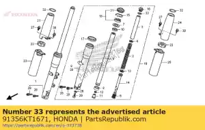 Honda 91356KT1671 oring, 31,7x3,5 - Lado inferior