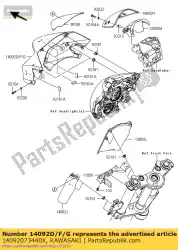 Here you can order the cover,head lamp,p. F. S. Wh from Kawasaki, with part number 14092073440X: