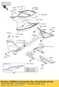 kawasaki 3600100418J ok?adka, prawa strona, np. czarny zr750j - Dół