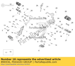 Aprilia 896936, Rechter voetensteun, OEM: Aprilia 896936