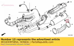 Aqui você pode pedir o parafuso, pára-raios em Honda , com o número da peça 90183HM5850: