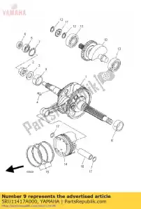 yamaha 5RU11417A000 rodamiento plano, cigüeñal 2 - Lado inferior