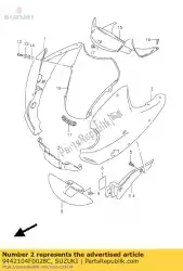 motorkap, zijkant, l van Suzuki, met onderdeel nummer 9442104F0028C, bestel je hier online: