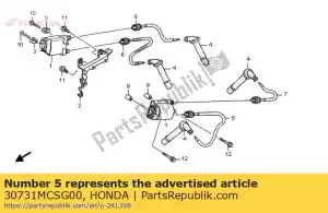 honda 30731MCSG00 cord, high tension(1) - Bottom side