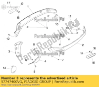 57747400VG, Aprilia, Carenatura parte spoiler, Nuovo