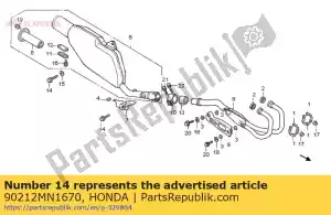 Honda 90212MN1670 parafuso, flange, 8x28 - Lado inferior