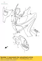 4811110G00YD8, Suzuki, schild, been voorzijde suzuki an 650 2005, Nieuw