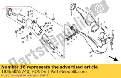 Aqui você pode pedir o borracha, tubo de conexão do silenciador em Honda , com o número da peça 18365KA5740: