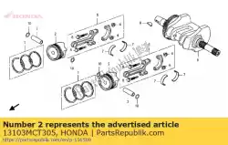 Qui puoi ordinare pistone (0,50) da Honda , con numero parte 13103MCT305: