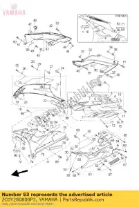 yamaha 2C0Y280800P3 cover assy, under - Bottom side