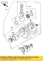 Here you can order the crankshaft,lh from Kawasaki, with part number 130375040: