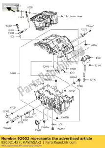 Kawasaki 920021427 parafuso, interruptor de óleo - Lado inferior