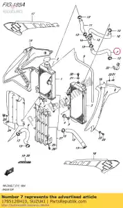 suzuki 1785128H10 tuyau, radiateur - La partie au fond