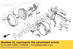 Ici, vous pouvez commander le support, r. Phare auprès de Honda , avec le numéro de pièce 61312MCC000: