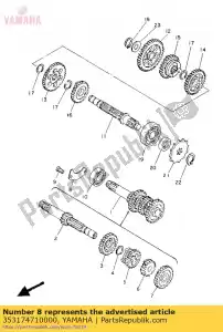 Yamaha 353174710000 plaque, couvercle de palier - La partie au fond