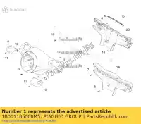 1B001185000M5, Piaggio Group, couvercle de guidon avant     , Nouveau