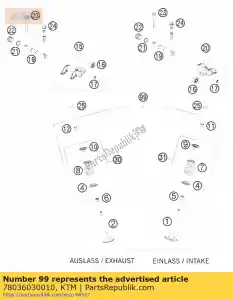 ktm 78036030010 kit de válvula 450/530 exc / r 08-13 - Lado inferior