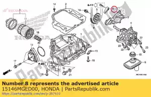 honda 15146MGED00 guía comp. a, cadena de bomba de aceite - Lado inferior