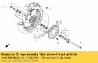 44635MBA010, Honda, hub sub assy., fr. honda vt 750 1997 1998 1999 2000 2001 2002 2010 2011, Nieuw