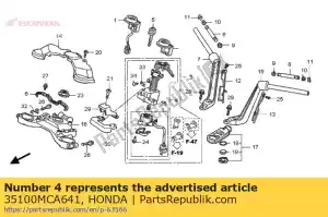 Honda 35100MCA641 commutateur assy., combinaison - La partie au fond