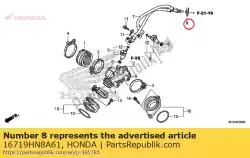 Here you can order the rubber, fuel joint from Honda, with part number 16719HN8A61: