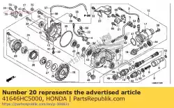 Ici, vous pouvez commander le cale p, boîtier différentiel (1,25) auprès de Honda , avec le numéro de pièce 41646HC5000: