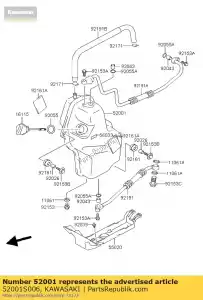 Kawasaki 52001S006 tank-oil - Bottom side