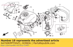 afdekking, brandstoftank * n van Honda, met onderdeel nummer 64700KPPT00ZC, bestel je hier online: