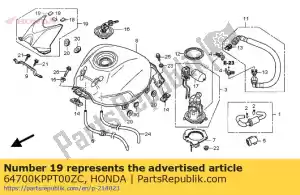 Honda 64700KPPT00ZC conjunto de cubierta, tanque de combustible * n - Lado inferior