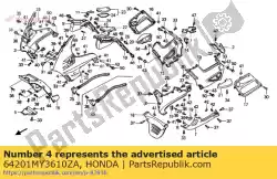 kappenset nh295mu van Honda, met onderdeel nummer 64201MY3610ZA, bestel je hier online: