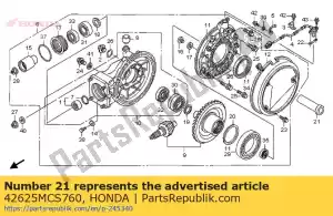 Honda 42625MCS760 kraag b, rr. as afstand - Onderkant