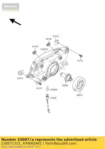 kawasaki 230071351 lens-comp, lámpara frontal u zx900-c1 - Lado inferior