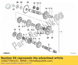 Ici, vous pouvez commander le roue dentée 4e vitesse - 22 auprès de BMW , avec le numéro de pièce 23007700147: