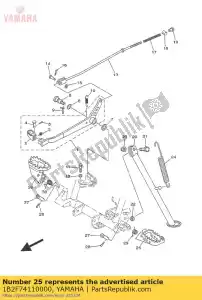 Yamaha 1B2F74110000 apoio para os pés 1 - Lado inferior